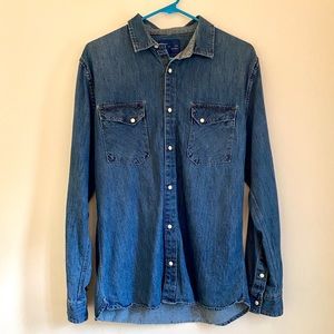 Zara Man Denim Snap Shirt